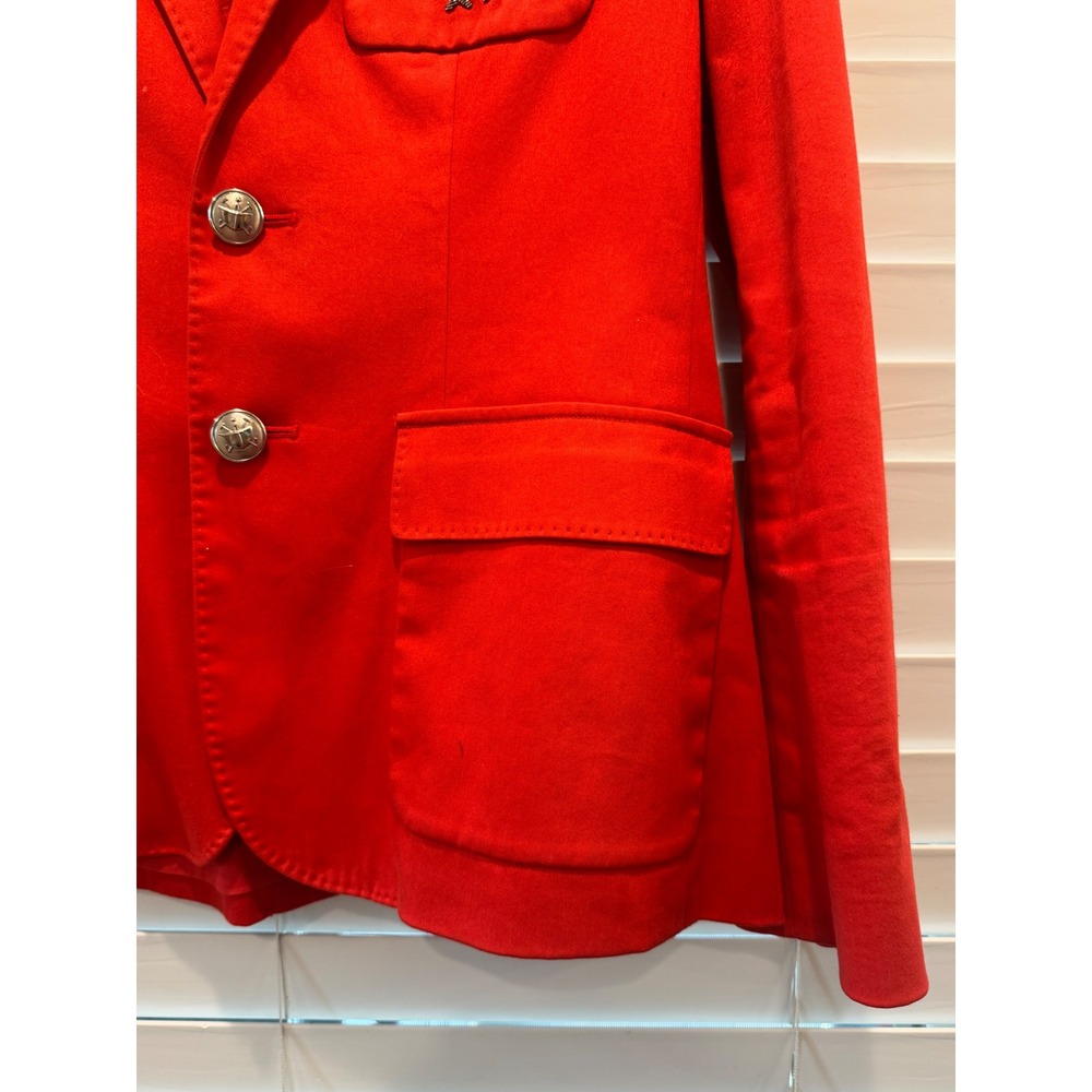 Ralph Lauren Blazer Women 6 Red Bullion Crest Silver Button Preppy Collegiate - Picture 6 of 8
